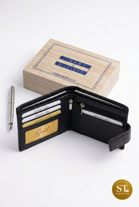 TOMMY HILFIGER INSPIRED MEN’S WALLET (BLACK)