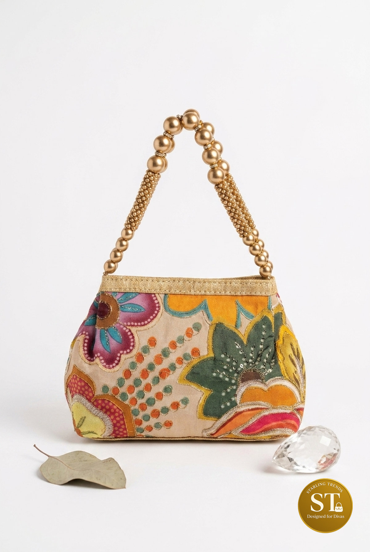 Gulnaar Beaded POTLI BAG (Apricot)