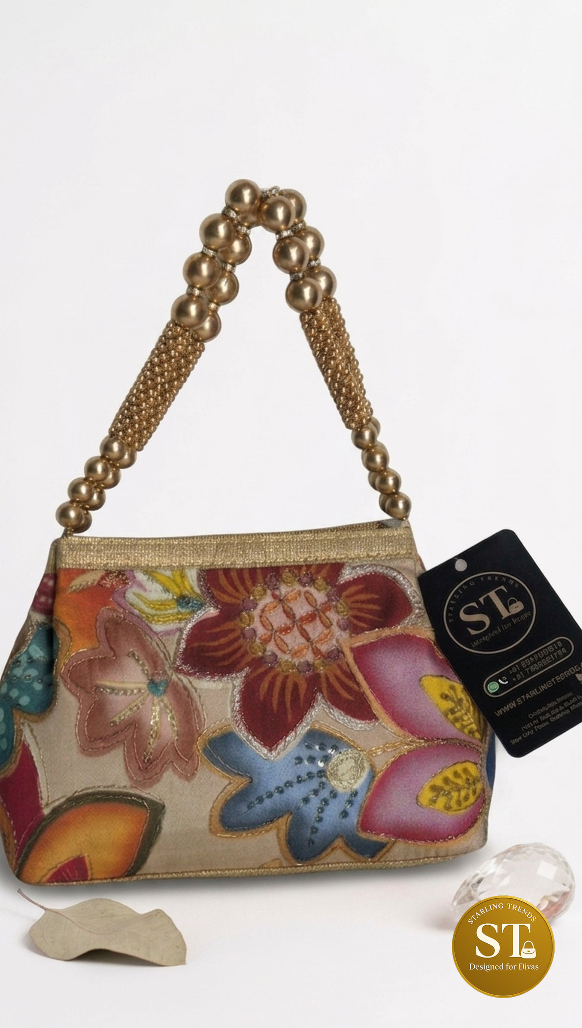 Gulnaar Beaded POTLI BAG (Apricot) - Image 3