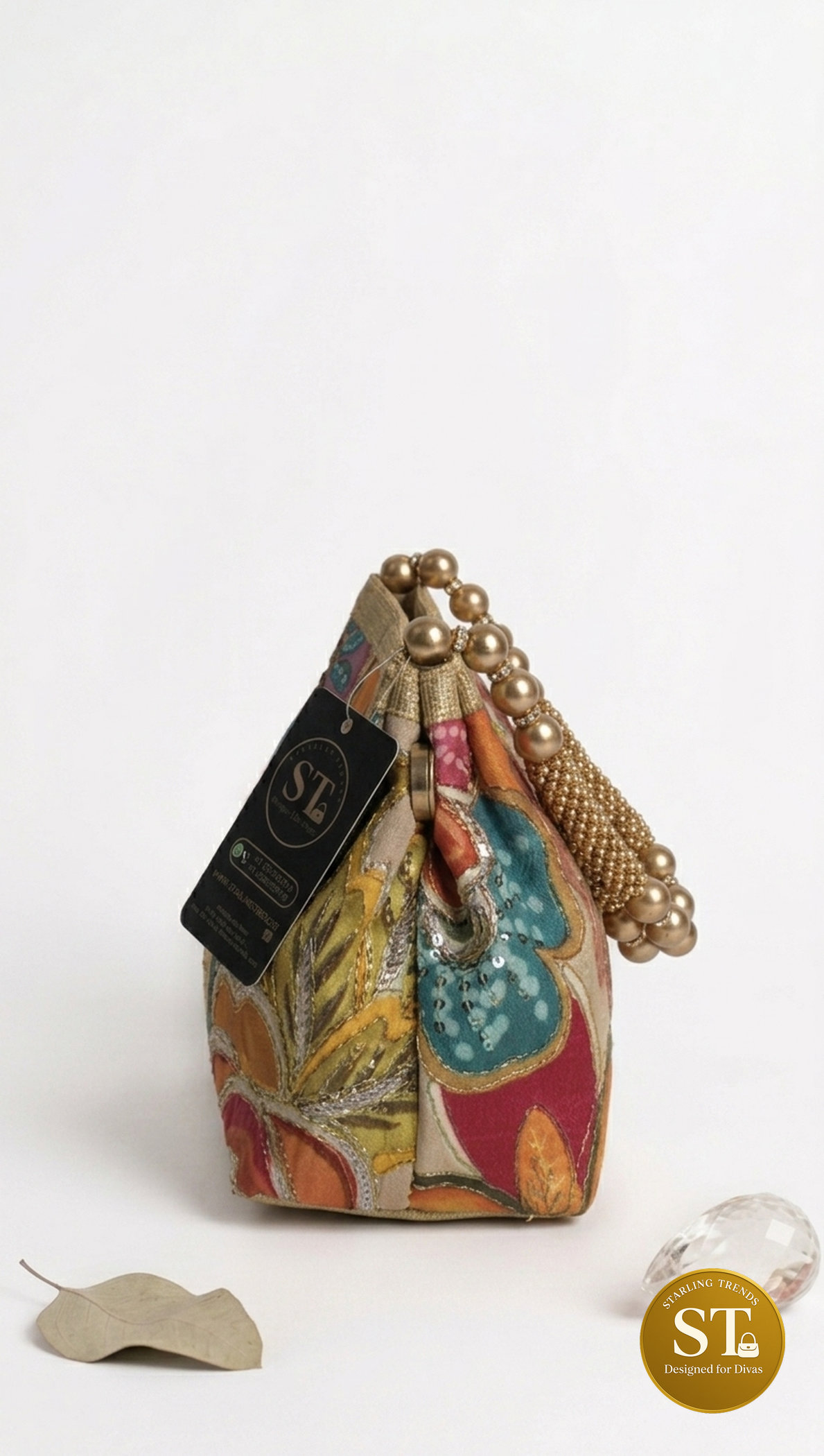 Gulnaar Beaded POTLI BAG (Apricot) - Image 2