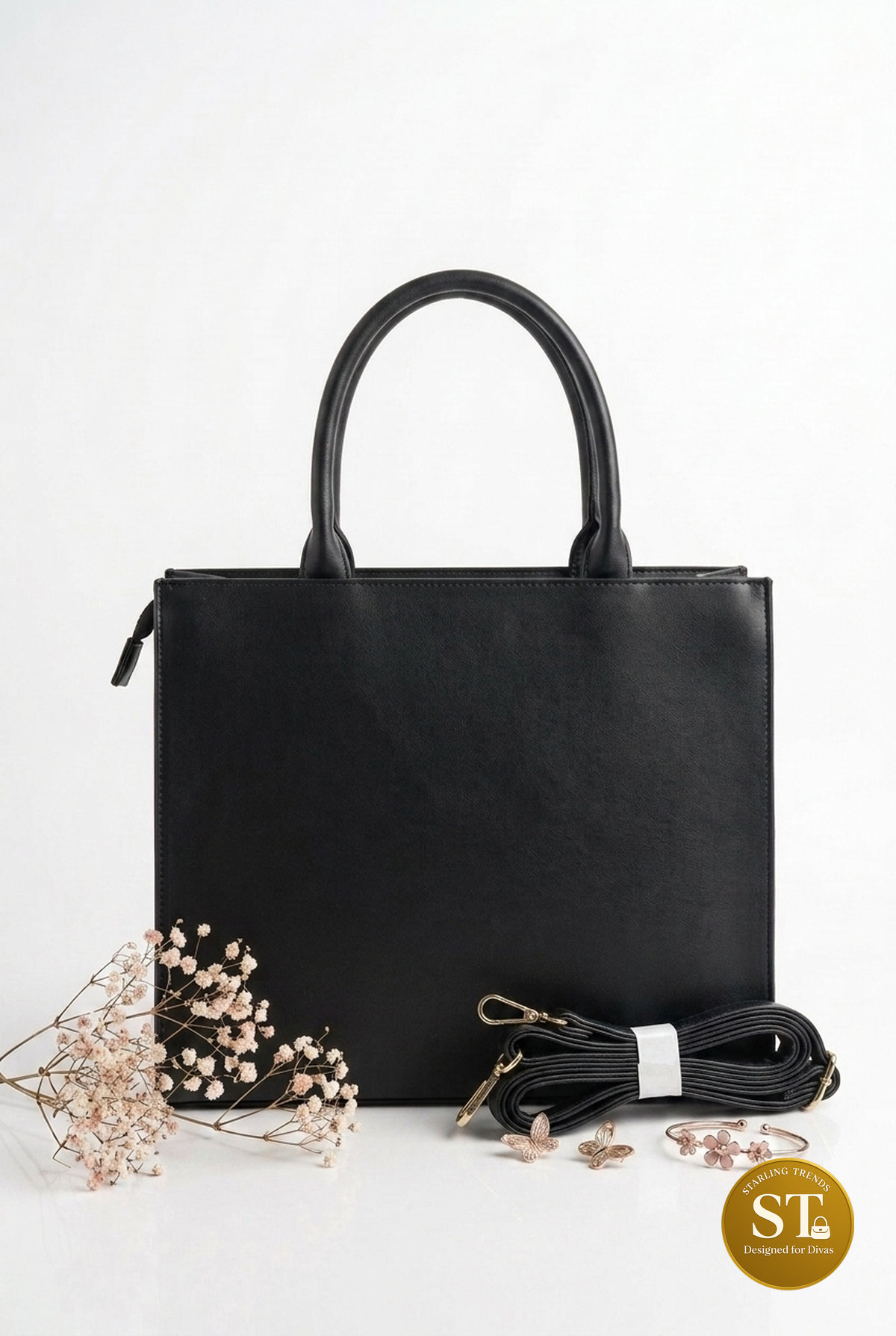 Butterfly Bloom Tote (Black) - Image 3