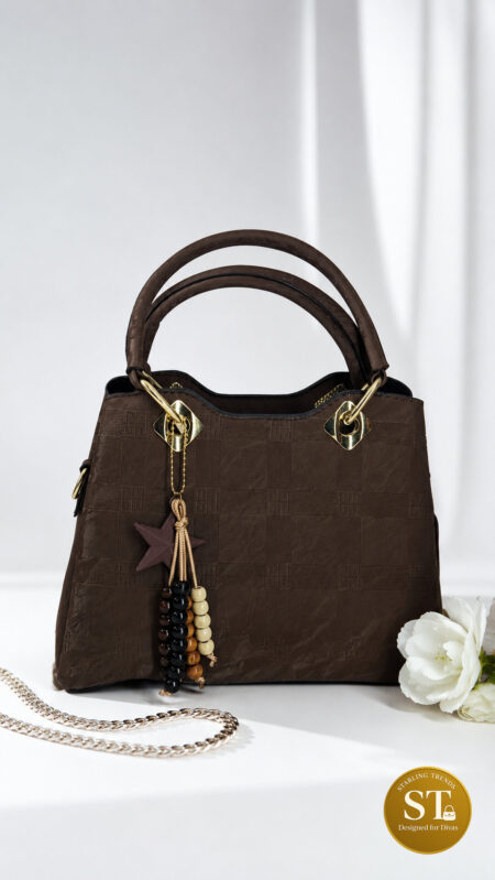 Velvet Eclipse Handbag (Dark Brown)