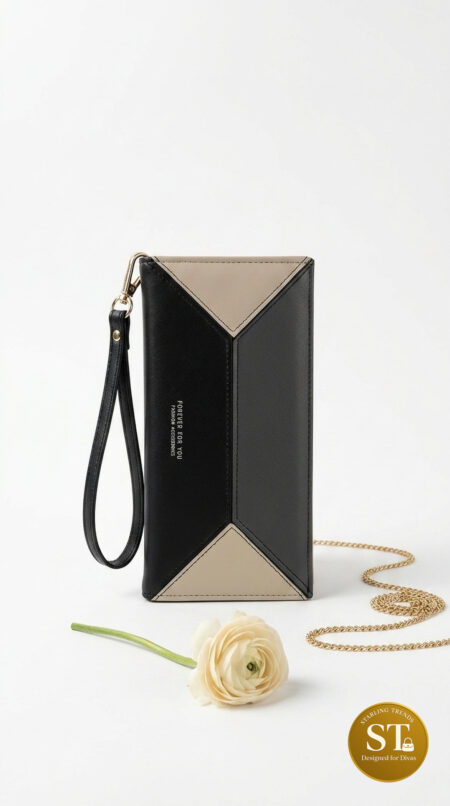 CHEVRON GRACE WOMEN’S WALLET (BLACK)