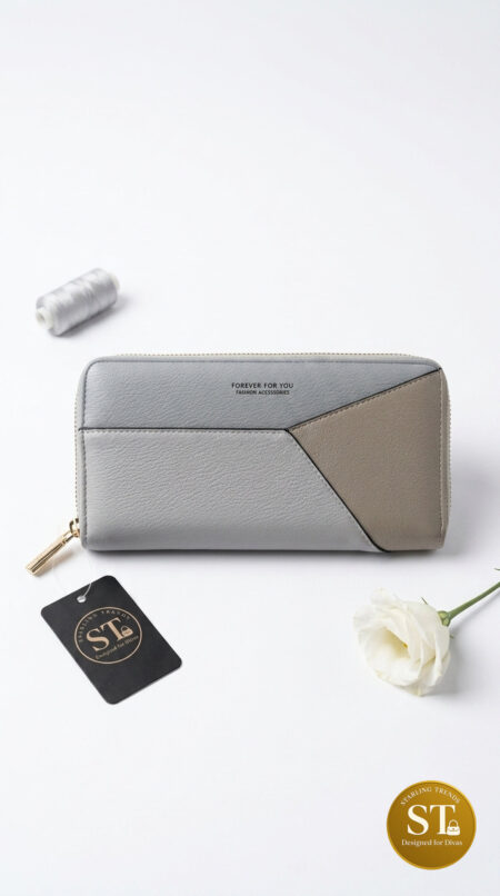 Crystal Fold WOMEN’S WALLET (GREY)
