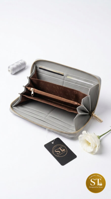Crystal Fold WOMEN’S WALLET (GREY)