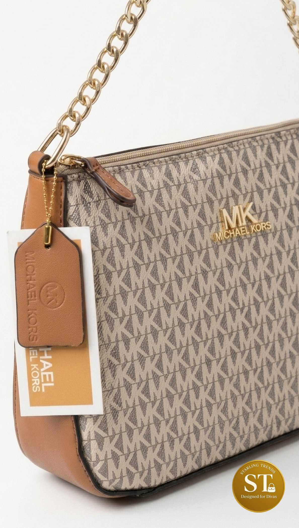 MK INSPIRED Elite Signature Shoulder Bag (Creme) - Image 2
