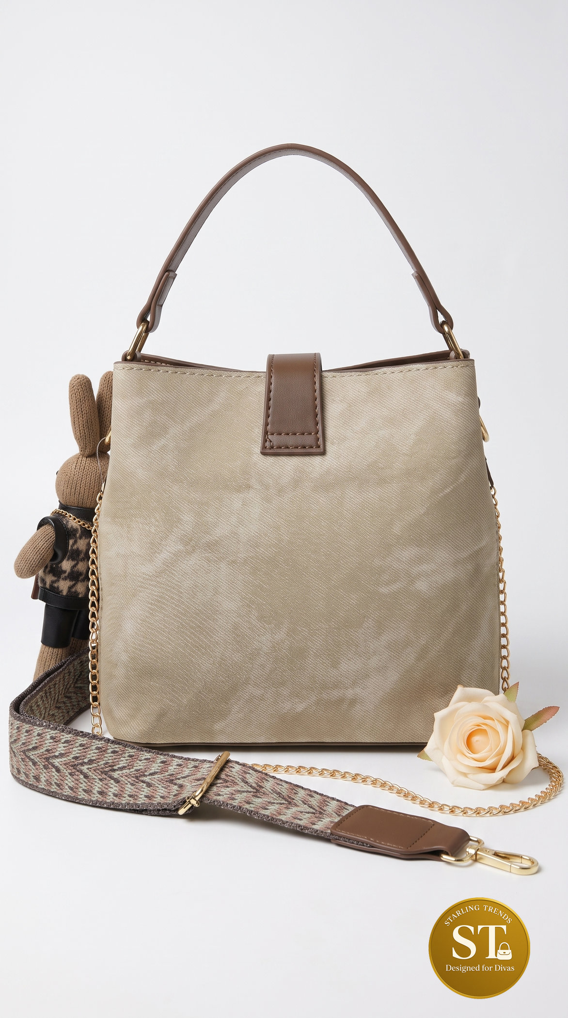BUNNY CHARM SATCHELHANDBAG (BIEGE) - Image 3