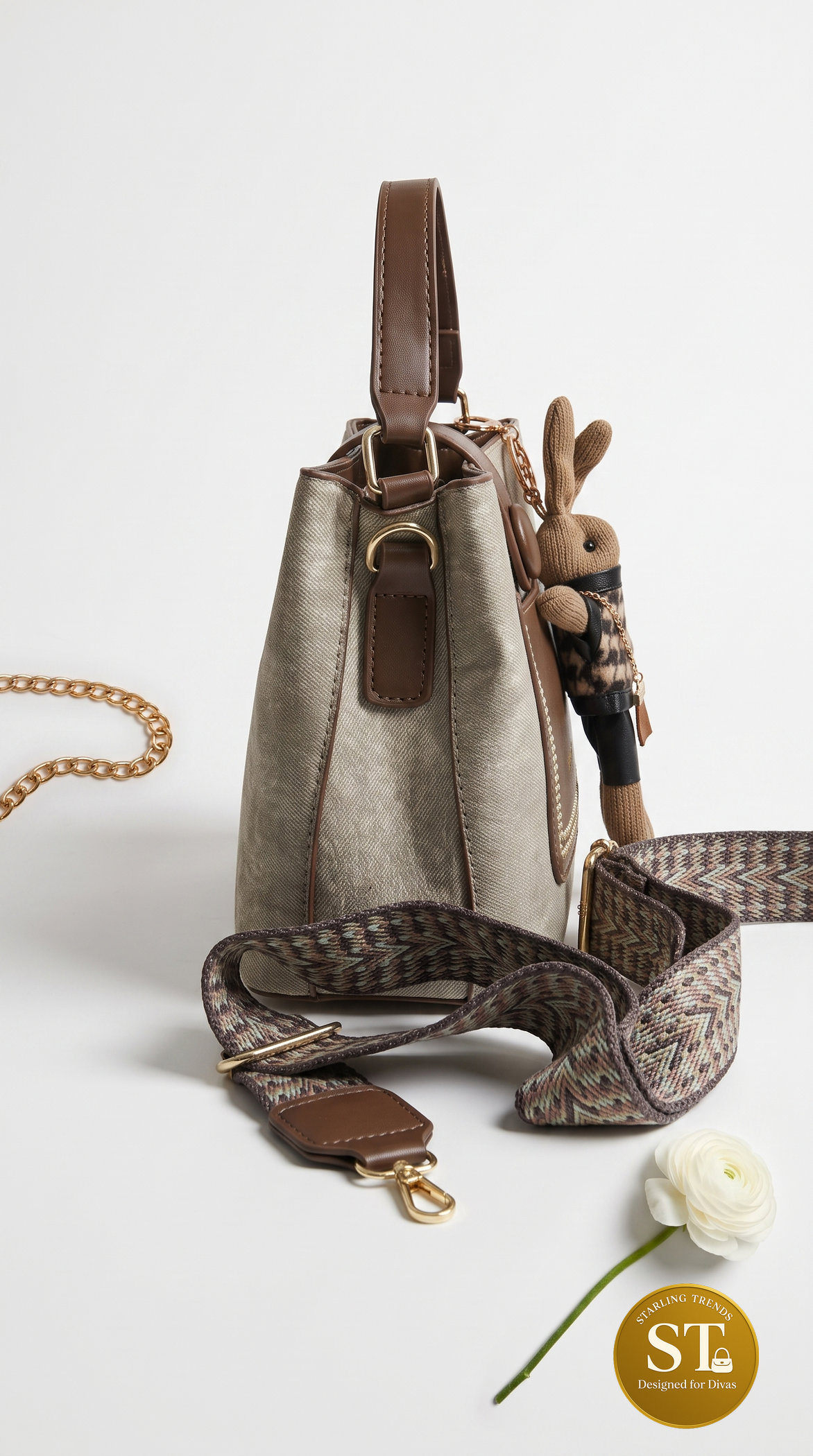 BUNNY CHARM SATCHELHANDBAG (PISTACHIO GREEN) - Image 2