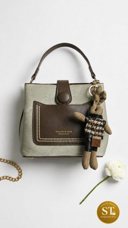 BUNNY CHARM SATCHELHANDBAG (PISTACHIO GREEN)