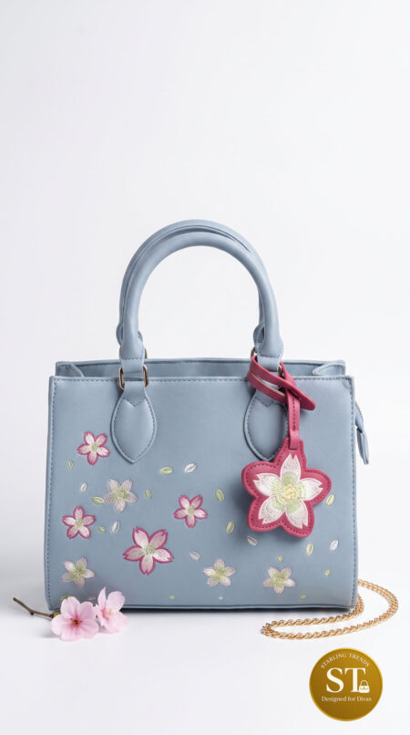 Blush Blossom Handbag (Blue)
