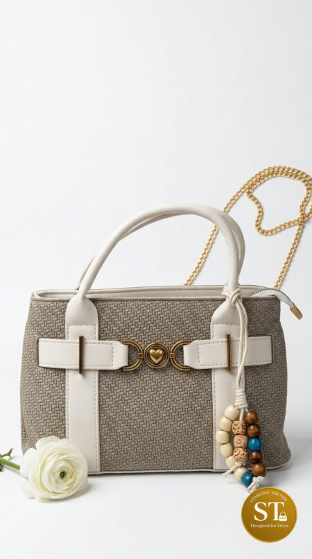 Maison Heart Handbag (White)