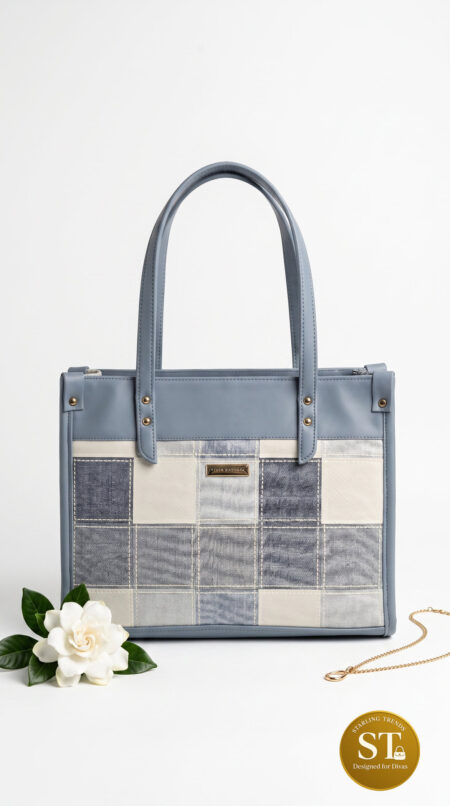 CLOUD GRID TOTE BAG (BLUE)