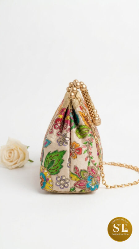 Gulnaar Beaded POTLI BAG (Biege)