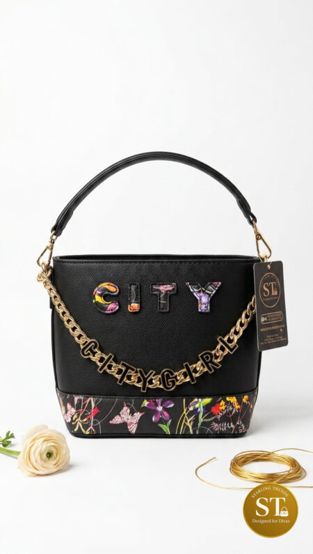 Midnight Flora Handbag