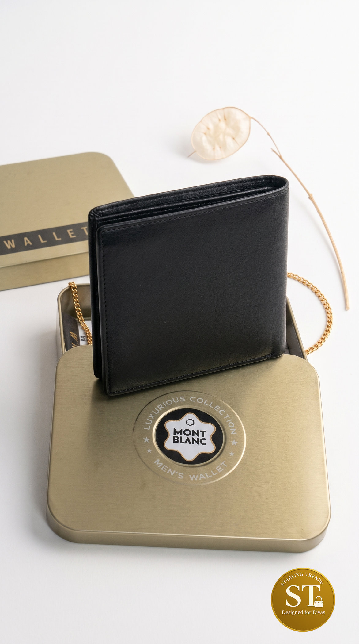 Mont Blanc Inspired SIGNATURE BIFOLD WALLET (Black) - Image 3