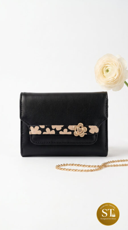 FLOWER BELLE HAND WALLET (BLACK)