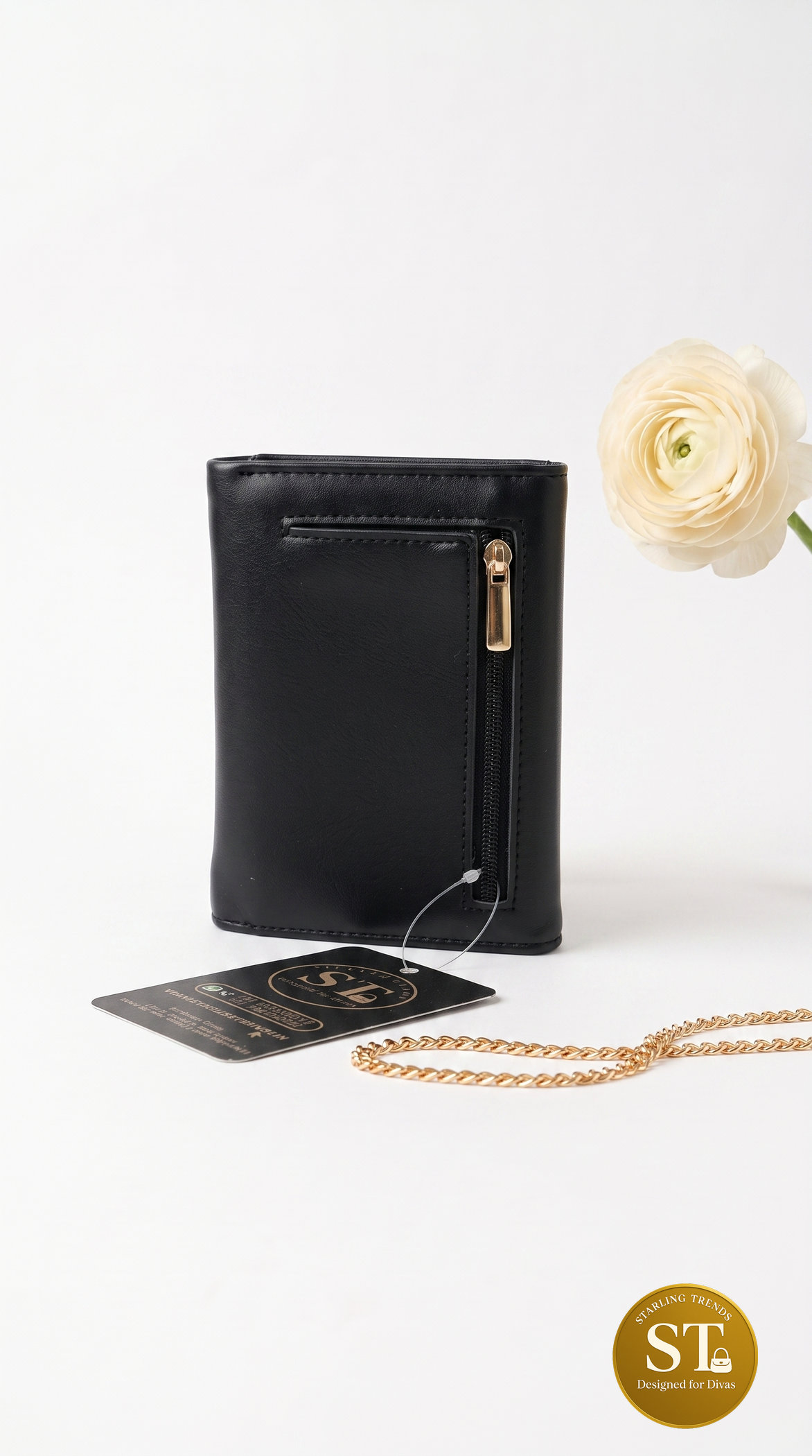 FLOWER BELLE HAND WALLET (BLACK) - Image 3