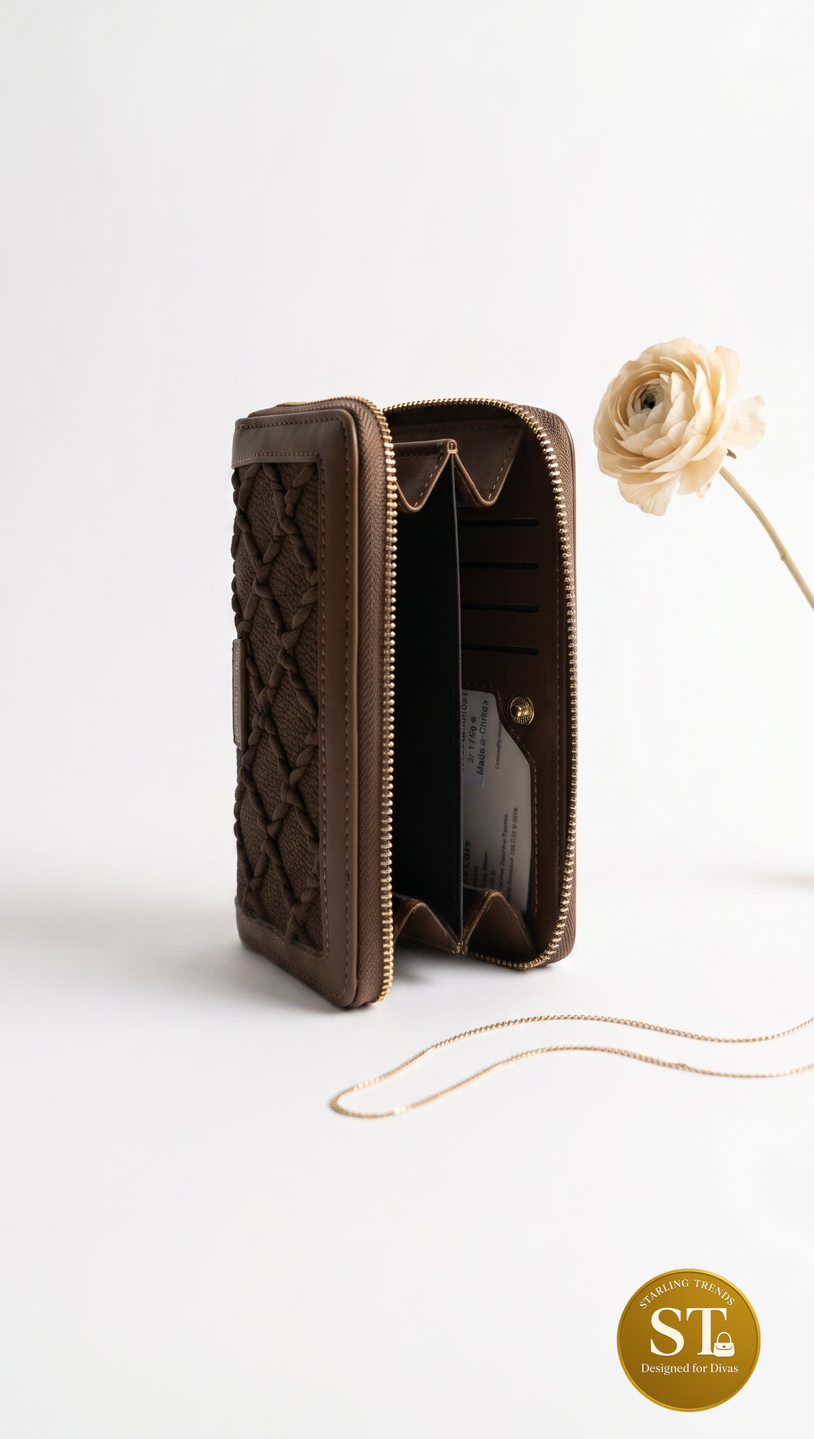 SOFT THREAD HAND WALLET (BROWN) - Image 2
