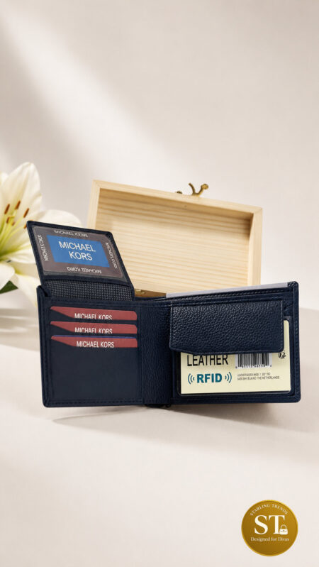 M.K INSPIRED MEN’S WALLET (NAVY BLUE)