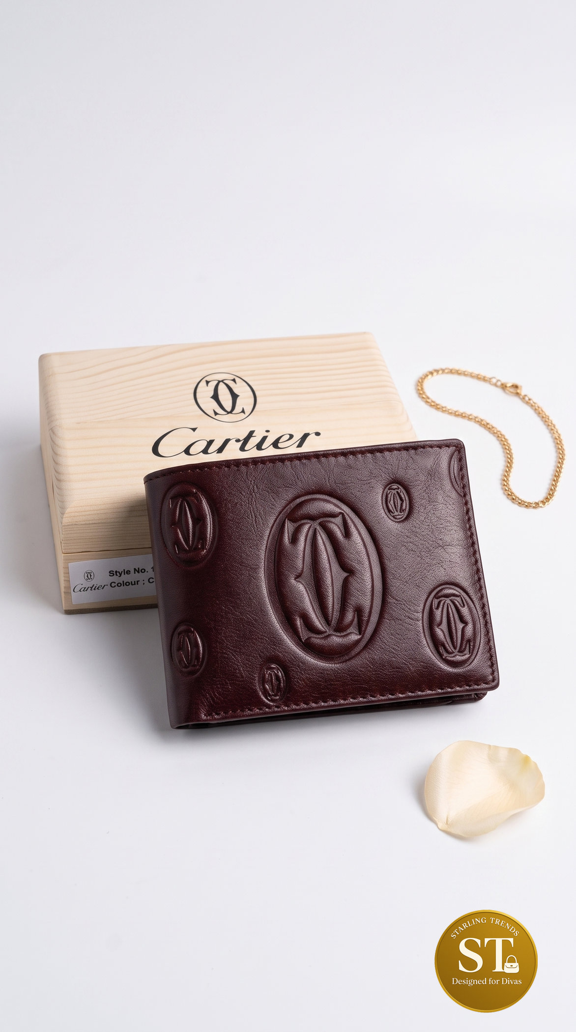 CARTIER INSPIRED MEN'S WALLET (CHERRY)