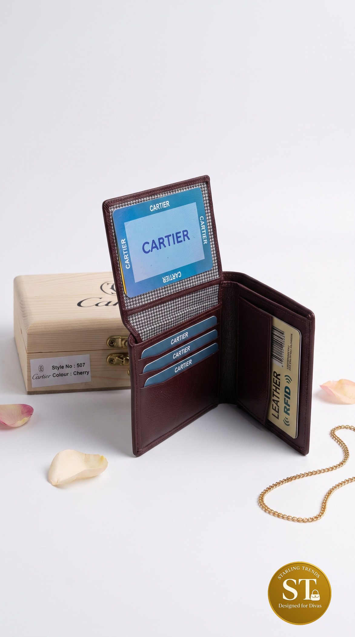 CARTIER INSPIRED MEN'S WALLET (CHERRY) - Image 2