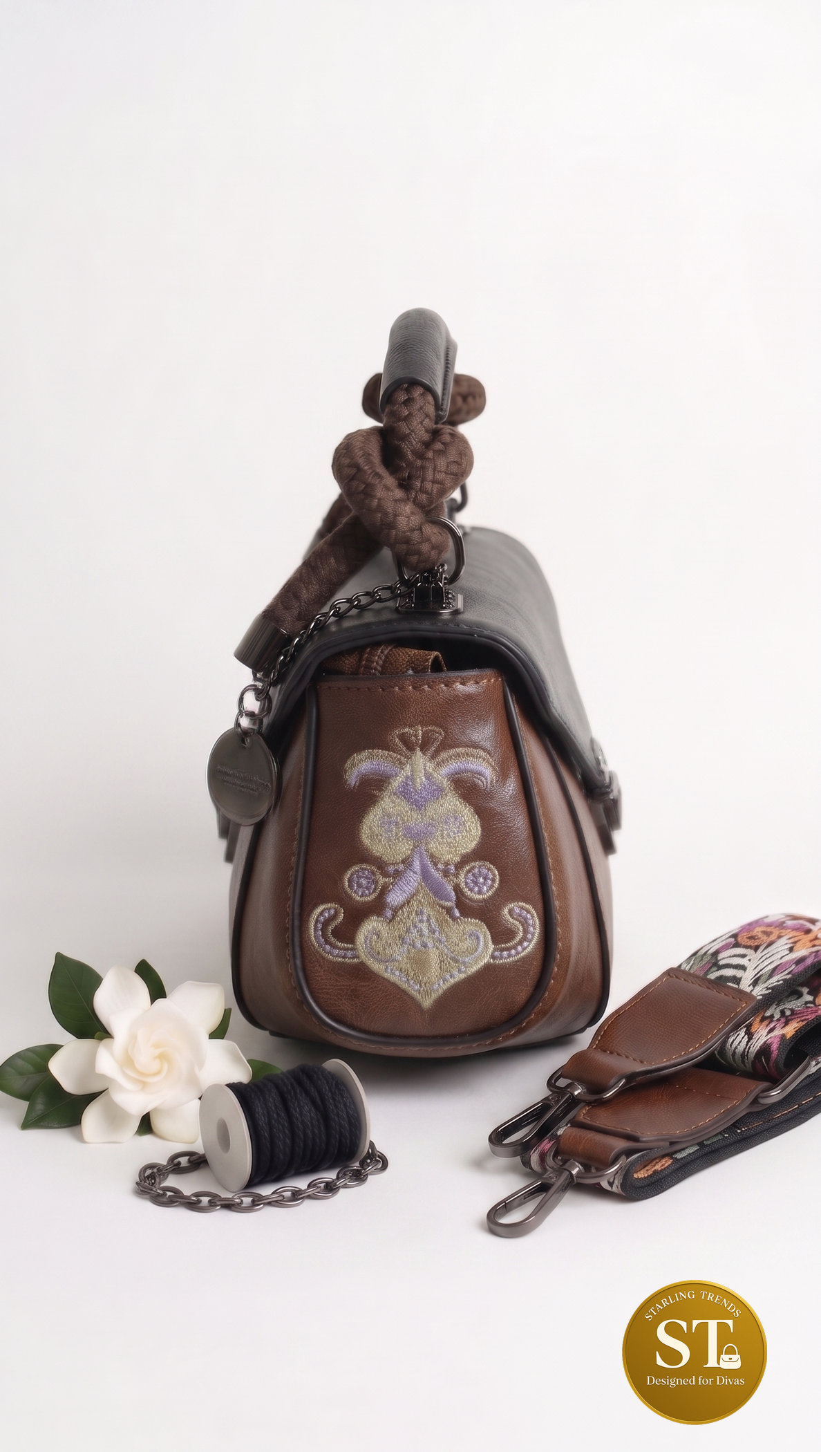 RUHANI CRAFT HANDBAG (BROWN) - Image 2