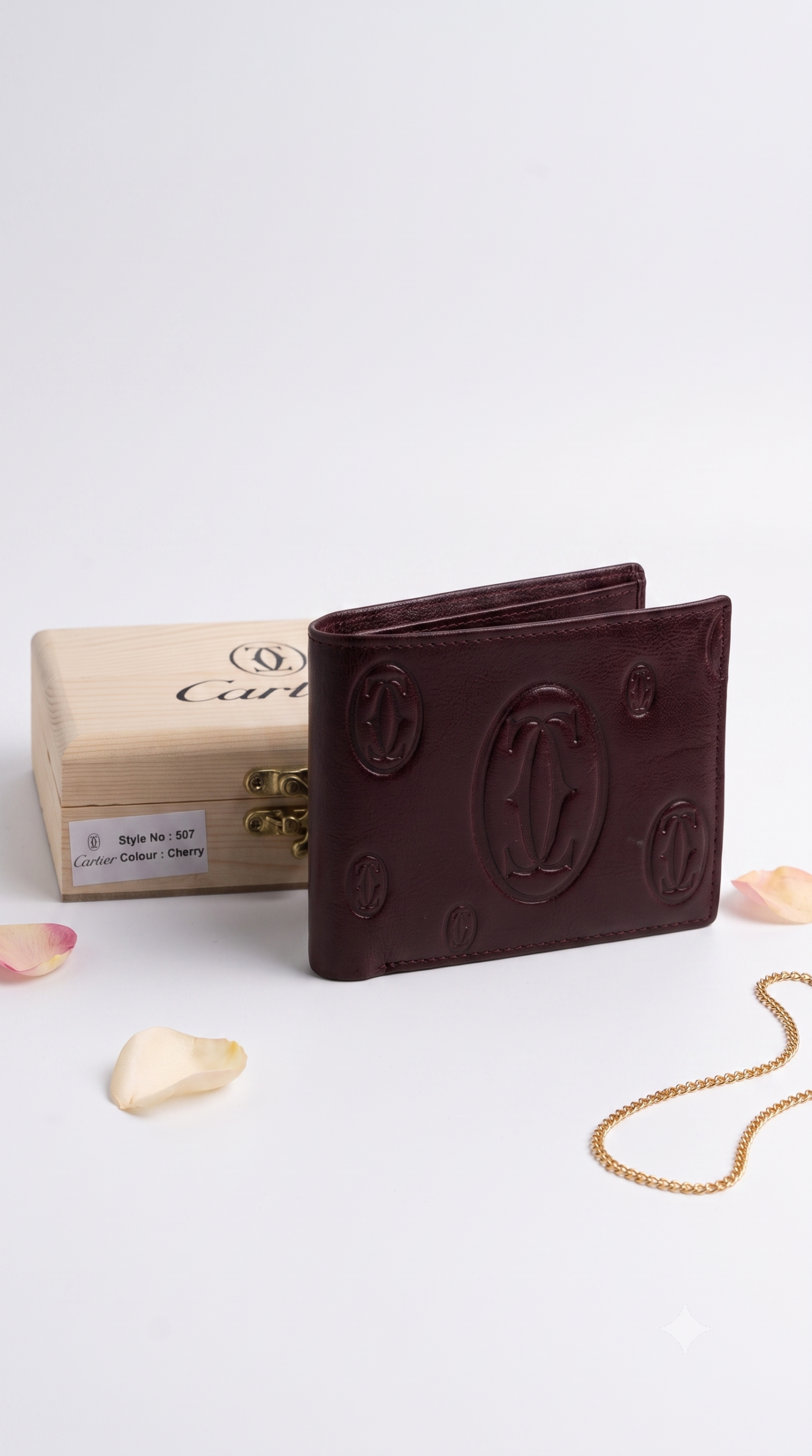 CARTIER INSPIRED MEN'S WALLET (CHERRY) - Image 3