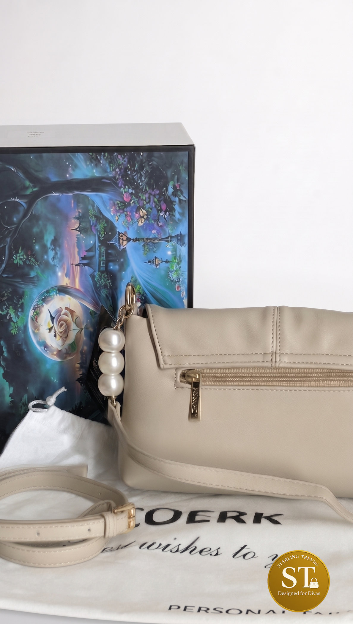 KOREAN BOW SLING BAG 2.0 (BEIGE) - Image 3