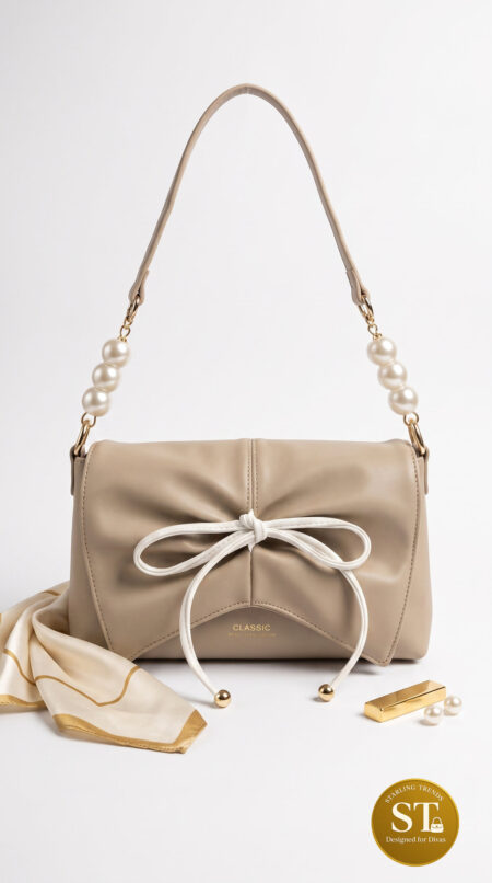 KOREAN BOW SLING BAG 2.0 (BEIGE)