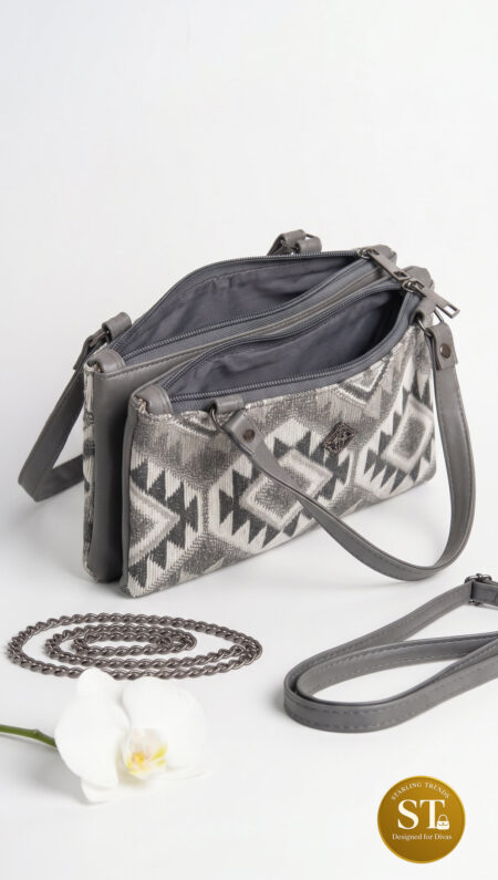 DIANA TRIBAL SLING BAG (GREY)