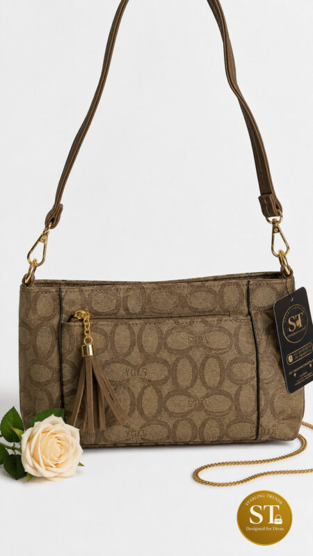 CHIC CANVAS (3 ZIPPER) (BROWN)