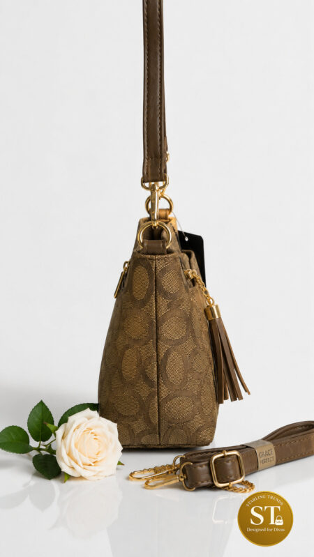 CHIC CANVAS (3 ZIPPER) (BROWN)