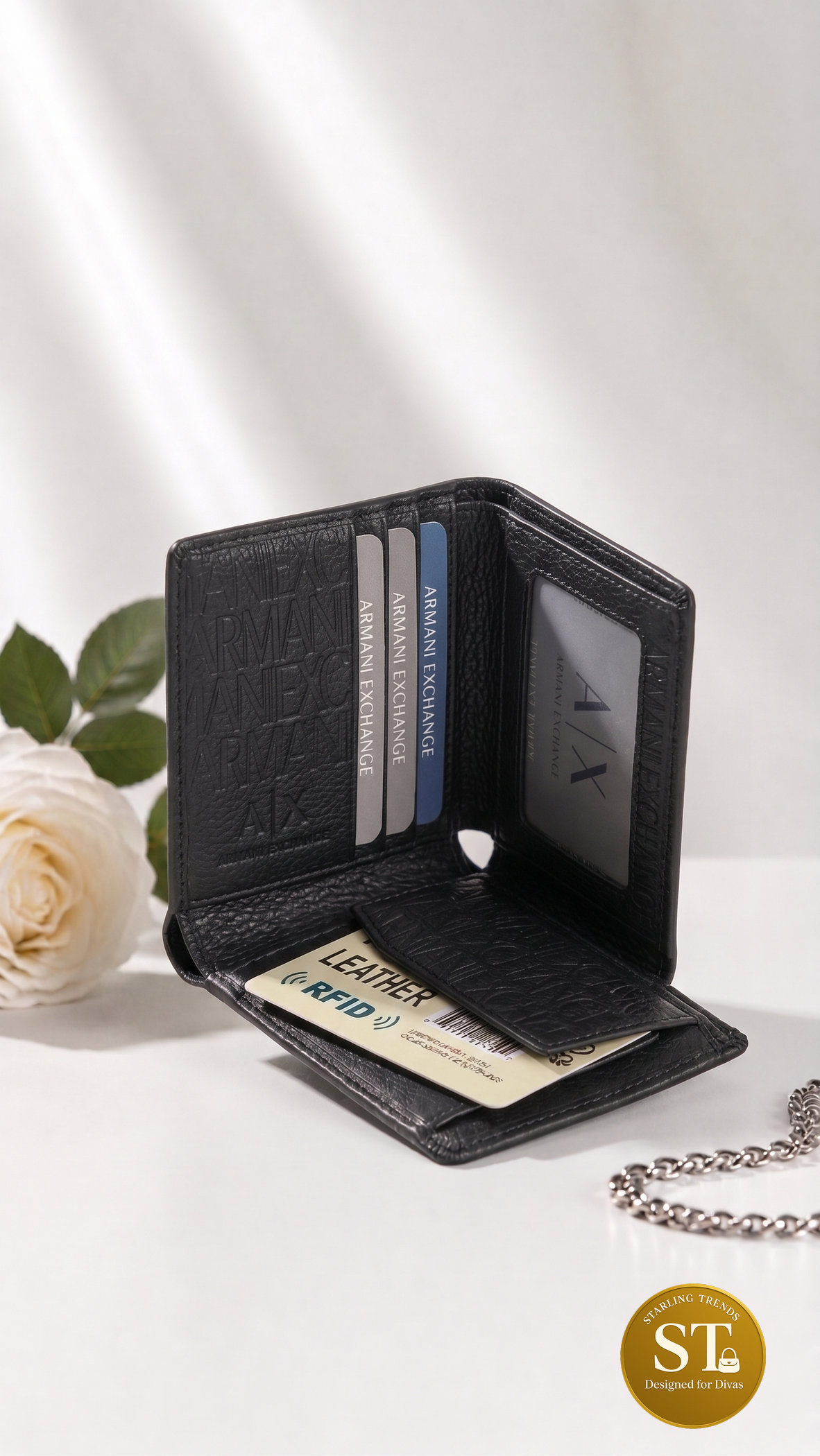 ARMANI INSPIRED MEN'S WALLET (GREY) - Image 2