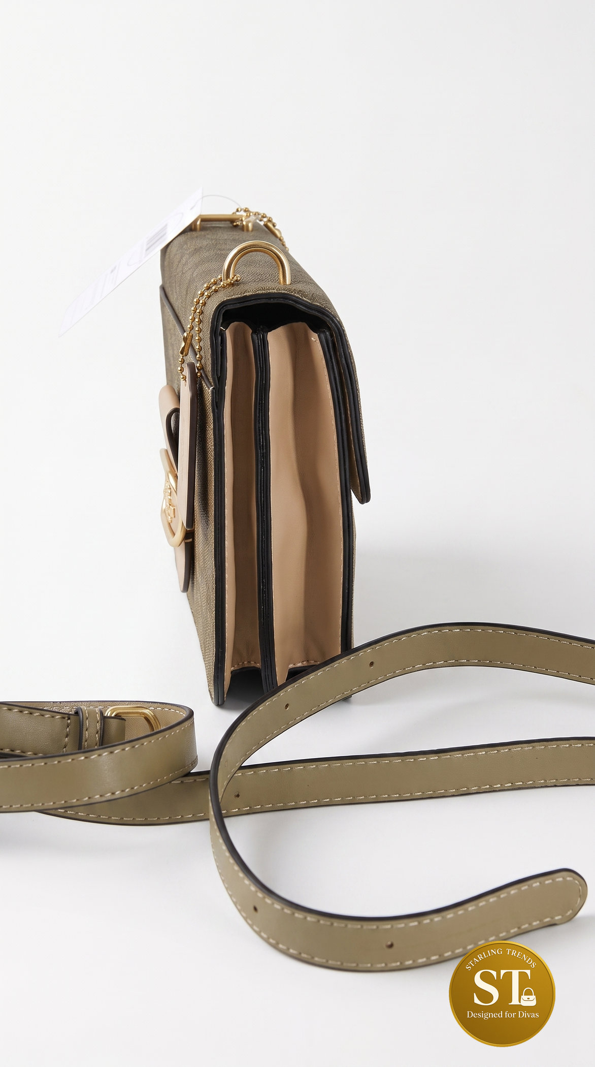 COACH INSPIREED Velvet Signature SLING BAG (BIEGE) - Image 2