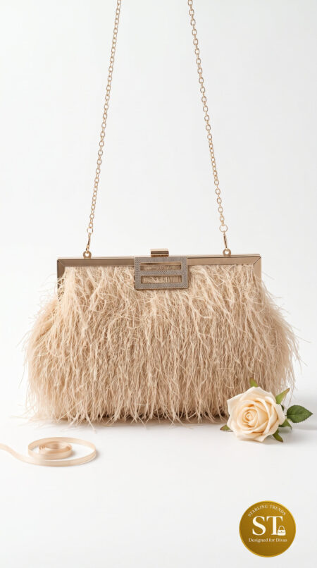 Aurelia Feather Clutch