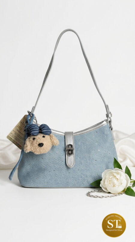 Skyla Denim Sling Bag (Light blue)