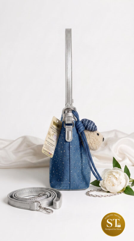 Skyla Denim Sling Bag (Dark blue)