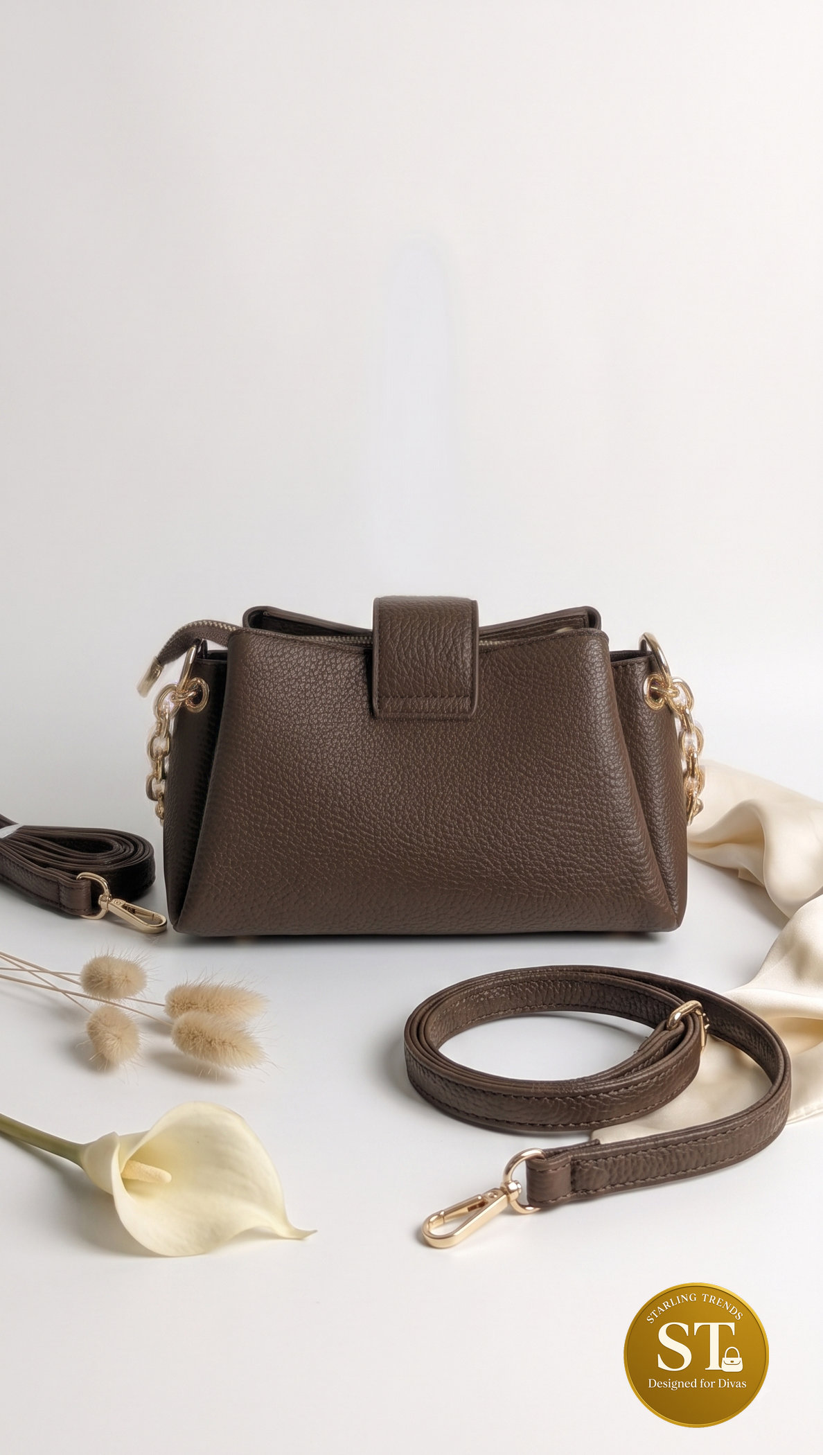 Triangle Luxe Sling Bag (brown) - Image 3