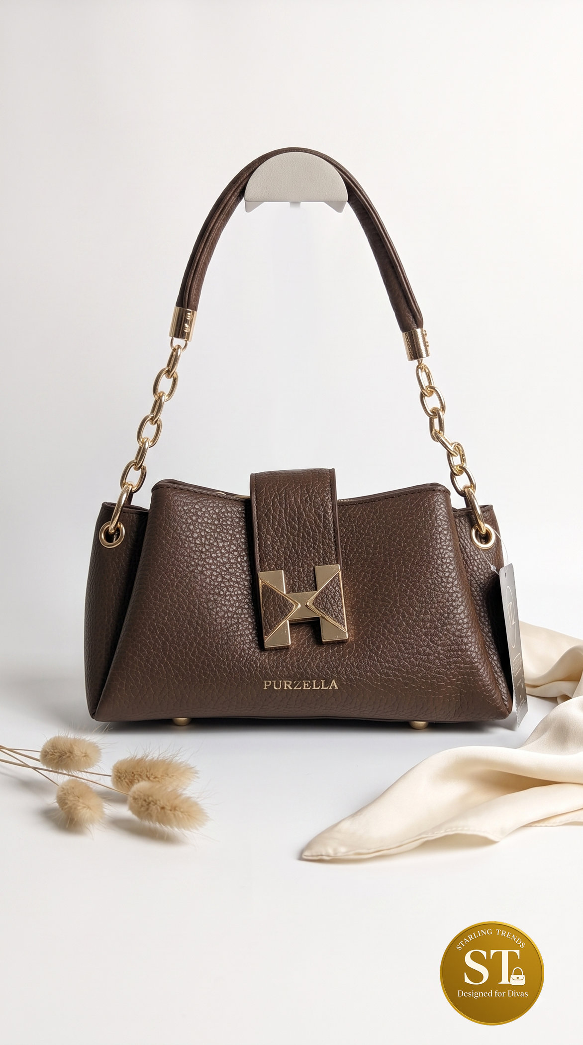 Triangle Luxe Sling Bag (brown)
