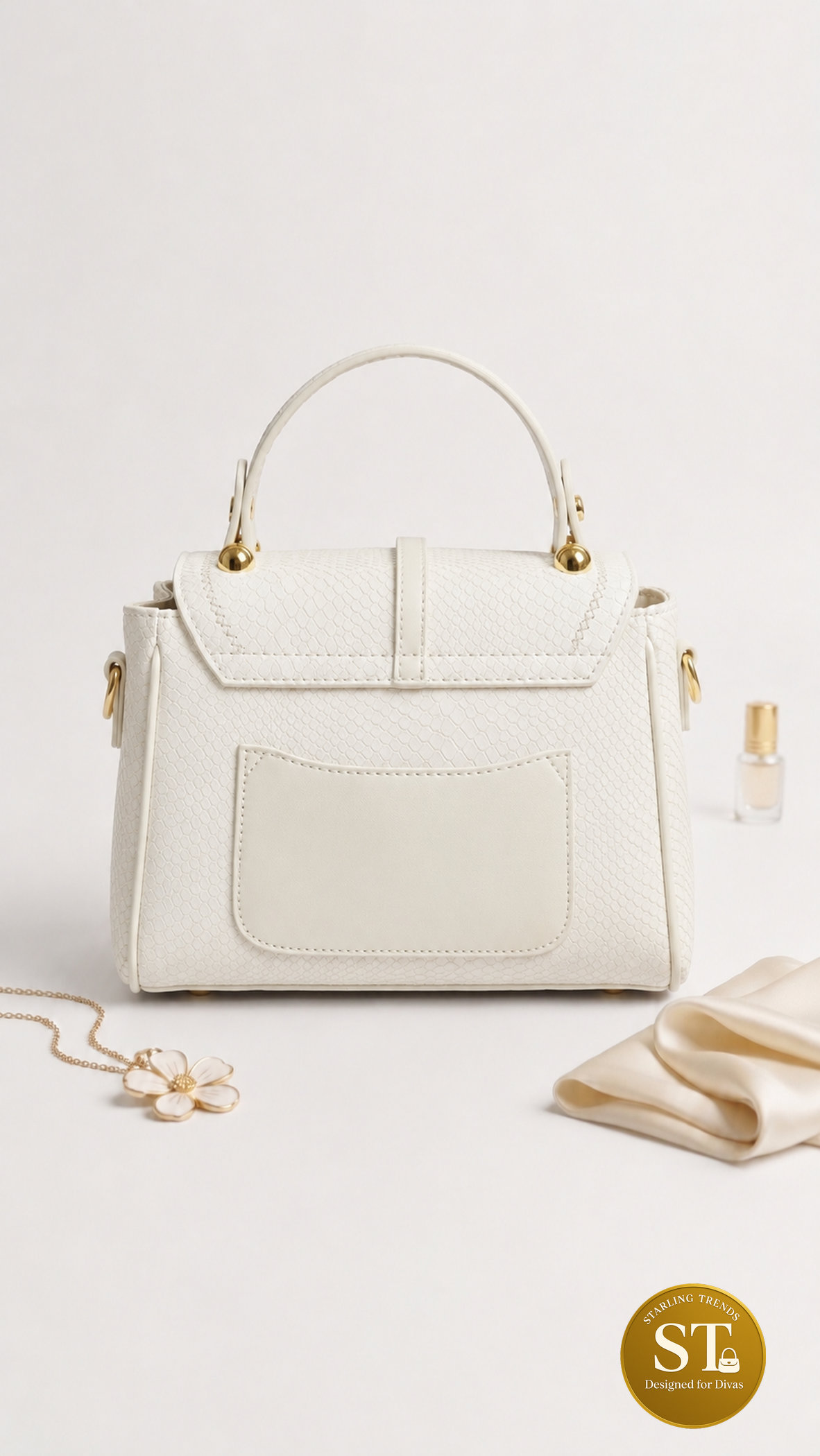 Serpent Charm Sling Bag (white) - Image 3