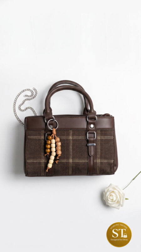 Tartan Charm Sling Bag (CHOCO)