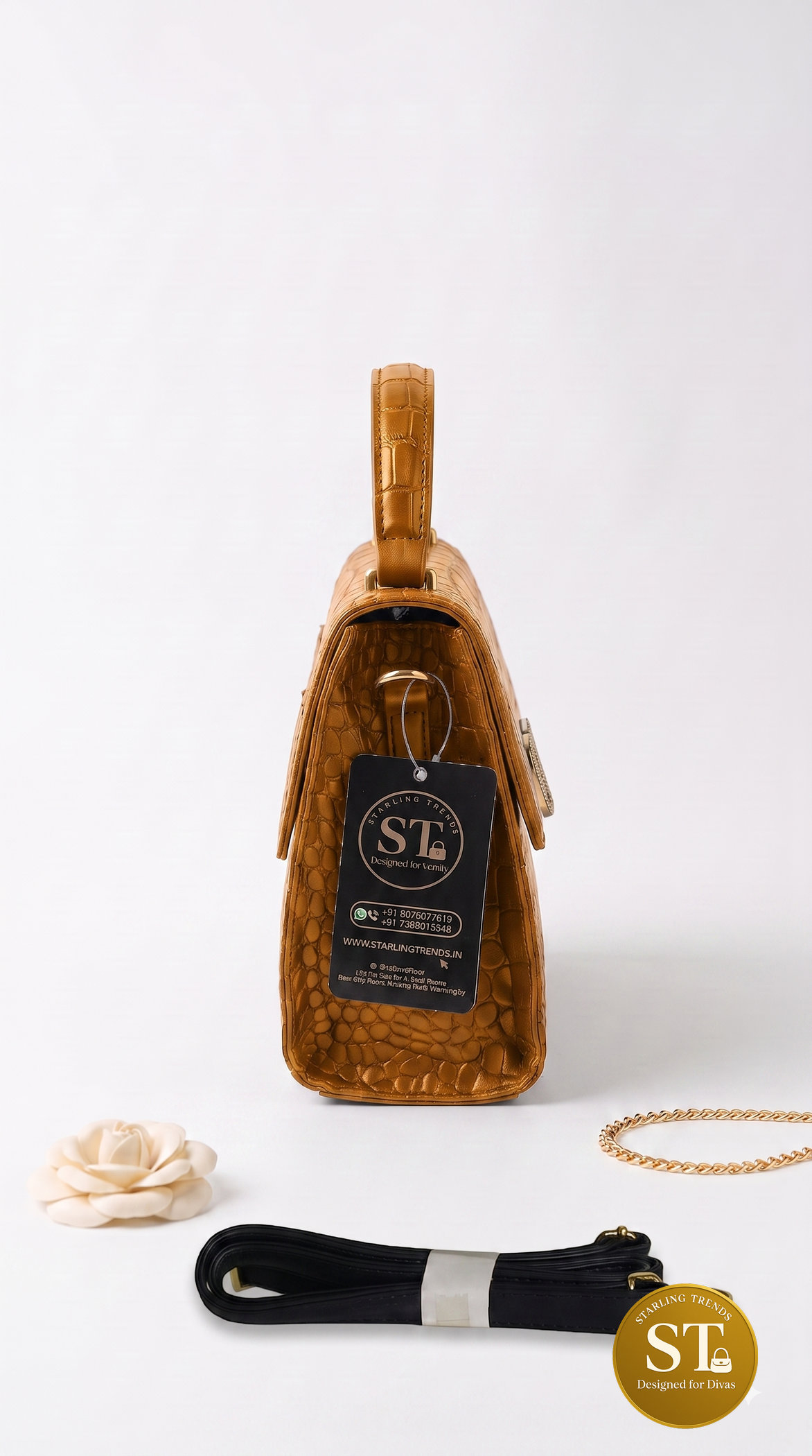 Valentino Garavani inspired Croc Handbag (tan) - Image 2
