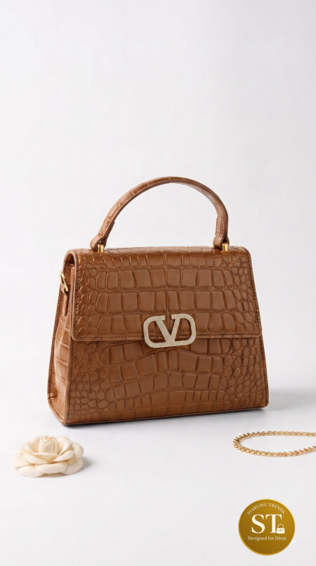 Valentino Garavani inspired Croc Handbag (tan)