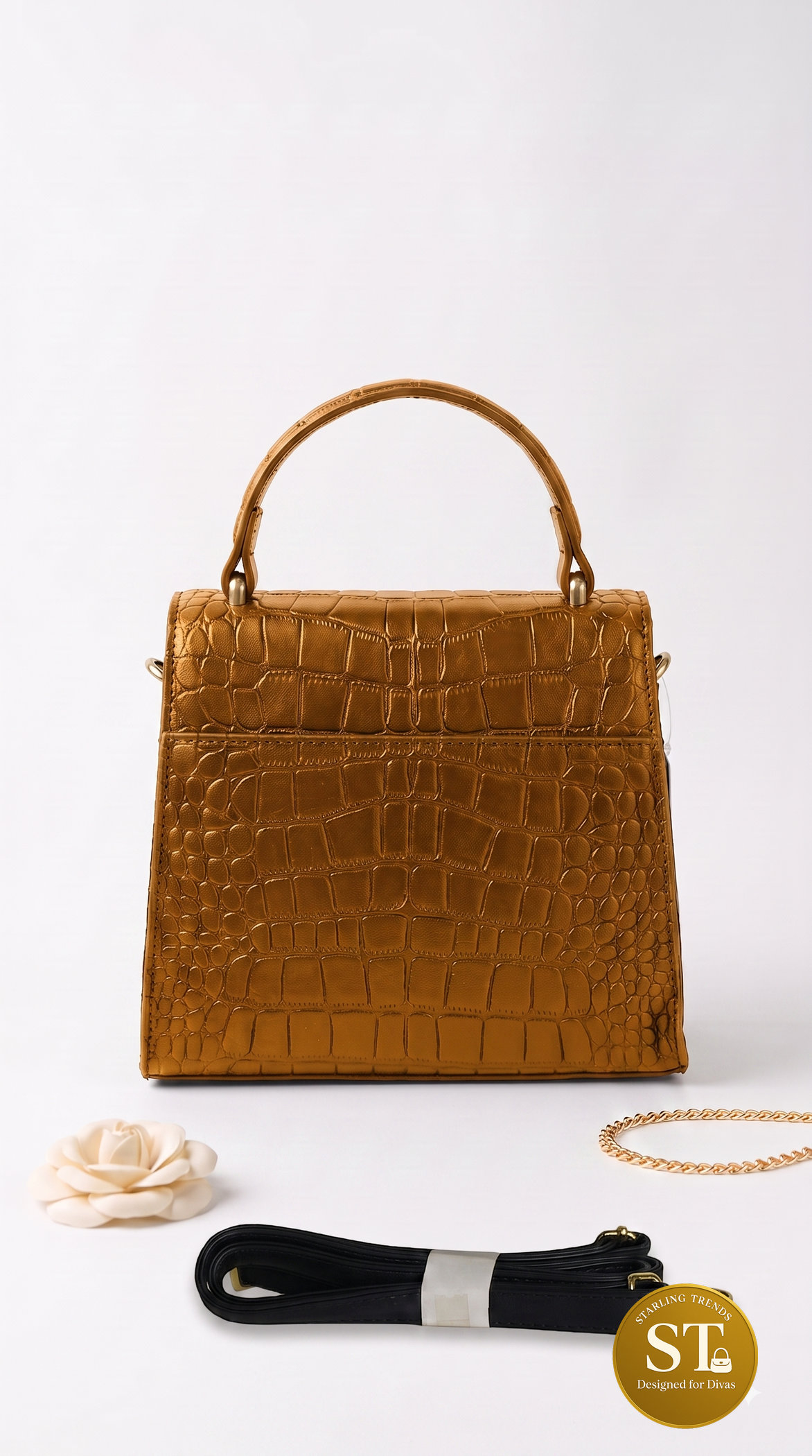 Valentino Garavani inspired Croc Handbag (tan) - Image 3