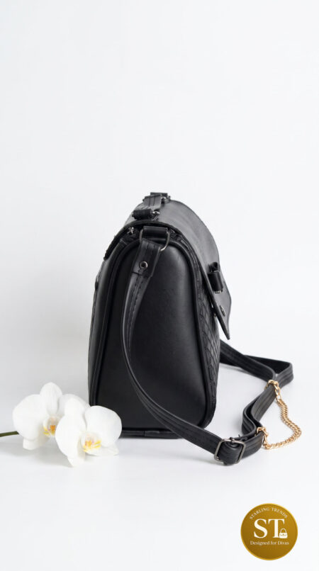 MIDNIGT WEAVE SLING BAG (BLACK)