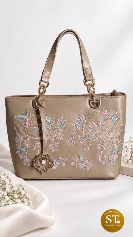 Floral Petals Handbag (KHAKEE)