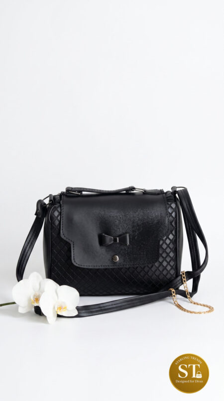 MIDNIGT WEAVE SLING BAG (BLACK)