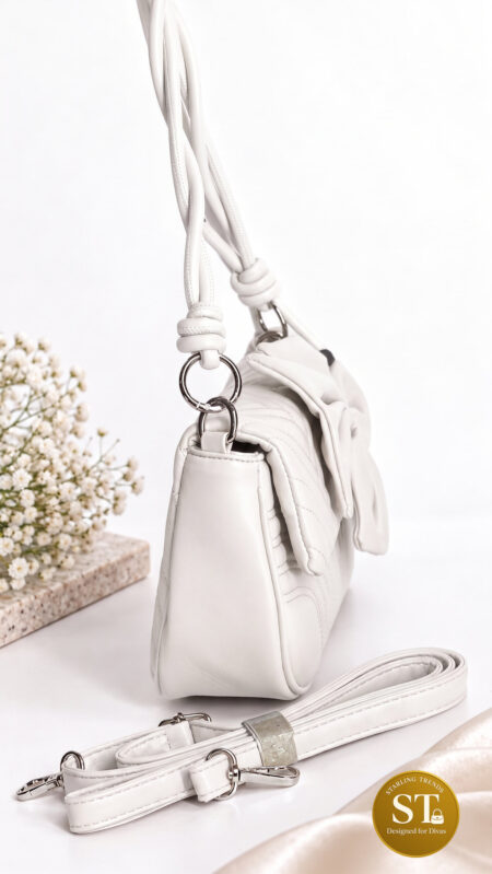 DUNE RIBBON SLING BAG (CREME)