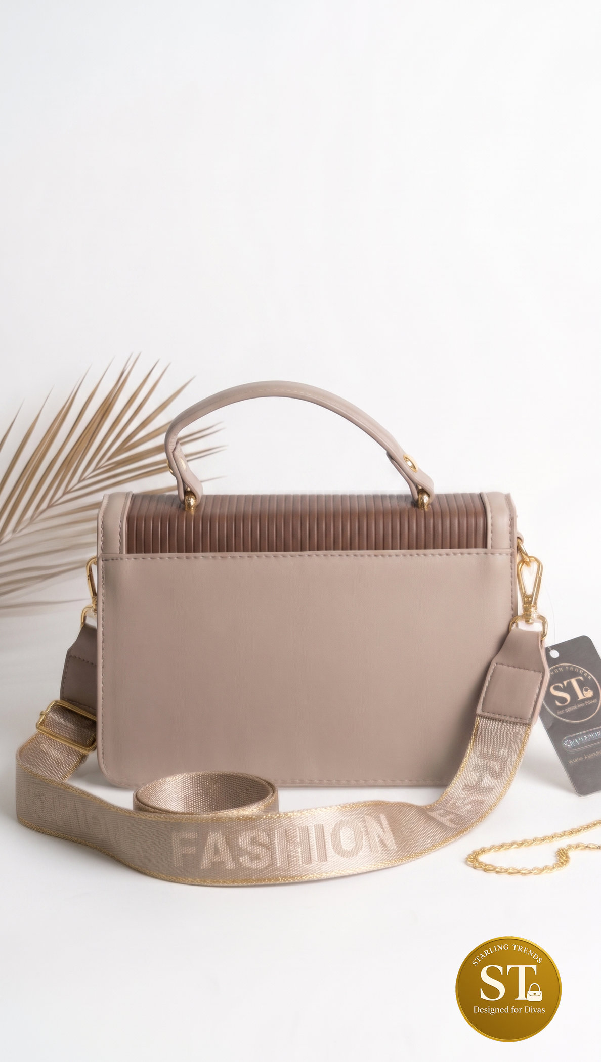 allen solly inspired caramel crest sling bag (caramel) - Image 3