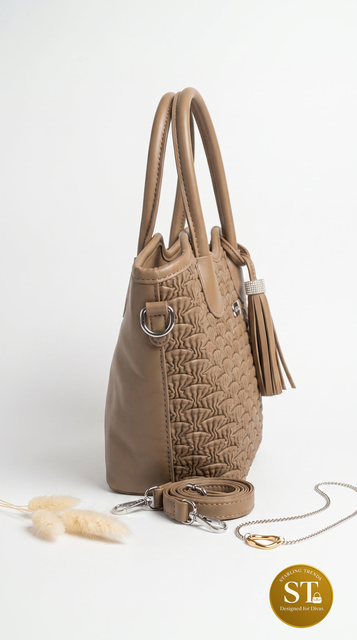 TOFFEE TRESS HANDBAG (CAMEL) - Image 2